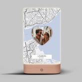 Cestovatelská mapa s fotografií ve tvaru srdce Lampa LED